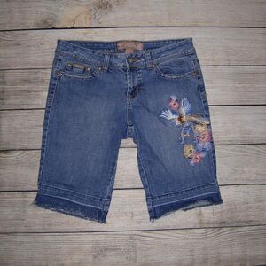 Candie's Embroidered Bermuda Jean Shorts 9